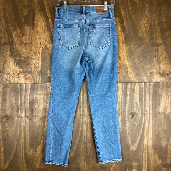 Madewell Womens Jeans Blue Denim High Rise Perfect Vintage Distressed Stretch 25 - Picture 10 of 12
